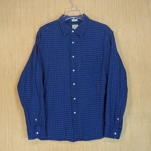 J. Crew Classic Fit Plaid Flannel Shirt Long Sleeve Gorpcore Casual Blue Mens XL
